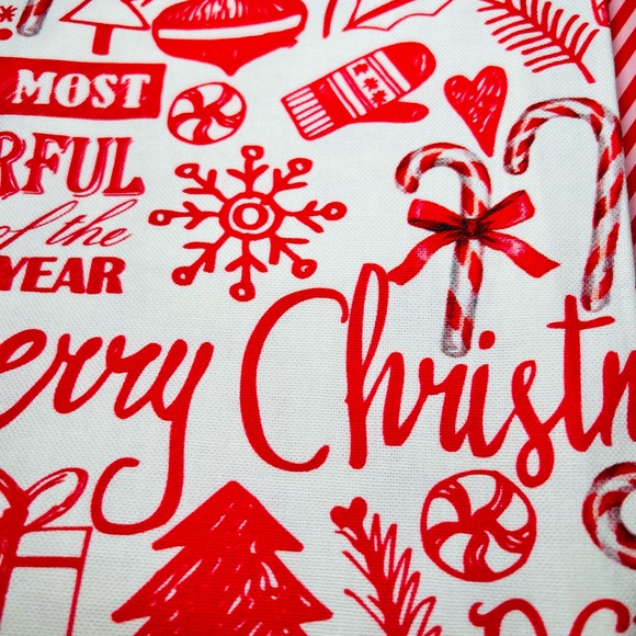 2 Christmas Red Holiday Images Kitchen Tea Towels Reindeer Believe Merry Joy - Picture 4 of 16